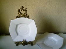 2 !!!! Cmielow Untertassen , Weiß/ Silber, nie Gebraucht, Neuw.