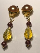 Ohrclips / Gold facettiertes