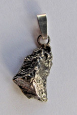 Meteorit Anhänger mit Schlaufe aus Silber 925, Sternschnuppe