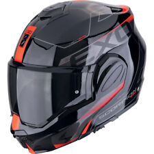 SCORPION Klapphelm EXO-TECH EVO TRAVELLER Schwarz Rot Flip-Back Gr. XL 60/61