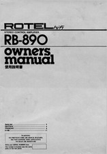 Bedienungsanleitung-Operating Instructions für Rotel RB-890 