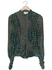 JOSEPH RIBKOFF Langarm-Bluse Damen Bluse Gr. DE 36 grün-braun Casual-Look