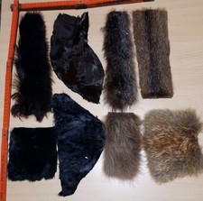 .Echt Fell Rest von verschiedenen Tierarten,  gebraucht, mittlere Stücke