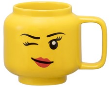 LEGO Kaffeetasse WINKING GIRL 530 ml gelb im Karton aus Keramik