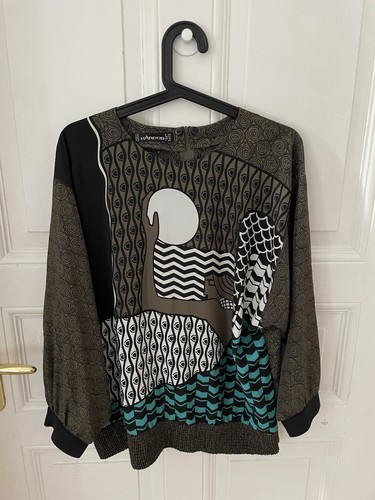 Vintage printed blouse - vintage, 80‘s