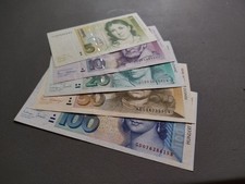 5 - 100 DM 1989 - 96 Original Banknoten 