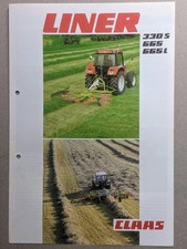 Claas Liner 330 665 Einkreisel Zweikreisel Schwader Prospekt Traktor Schlepper 