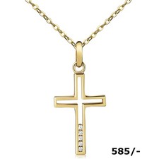 Kreuz anhänger mit zirk - anhänger, 585