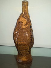 Fisch Vase / Flasche aus recyceltem Glas hellblau, amber oder rosa