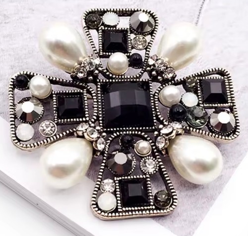 Opulente perlen strass - perlen, brosche