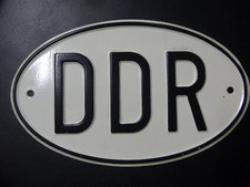 org. " DDR "  KFZ-Blechschild für Auslandsreisen ca. 24 x 14,5 cm