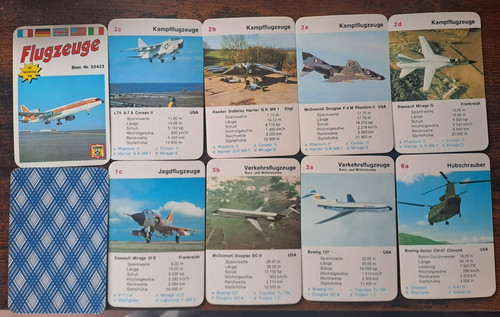 Vintage quartett flugzeuge - vintage, fx