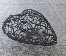 Eisen Herz in Antik Braun mit Ornament Muster Dekoration Dekokugel Innendeko