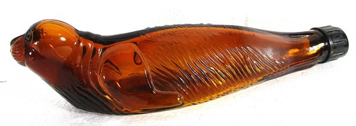 Old uncommon brown bottle - brown,