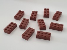 10 Lego Steine 2x4 reddish