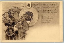 13566181 - 8630 Coburg Armbrustschuetze & Schuetze Zielscheibe Noten sign.