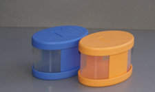 Tupperware Orient Express Gewürzstreuer Behälter blau und orange 125 ml NEU