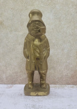 Messing Skulptur Alter Mann mit Pfeife