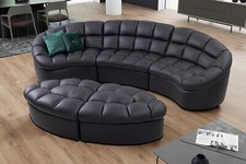ECHTLEDER XXL ECKSOFA: 340cm + 2 HOCKER U-FORM COUCH SAMT MEGA BIGSOFA DESIGN !