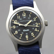 [Exc+5] Hamilton Khaki 9415A 33mm Black Dial Handaufzug Herrenuhr