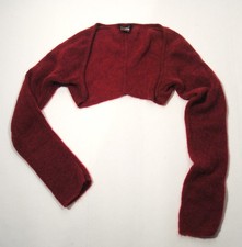 Eleuali Bolero Pullunder Crop Mohair Wolle Dunkelrot Gr. 38 Neuwertig