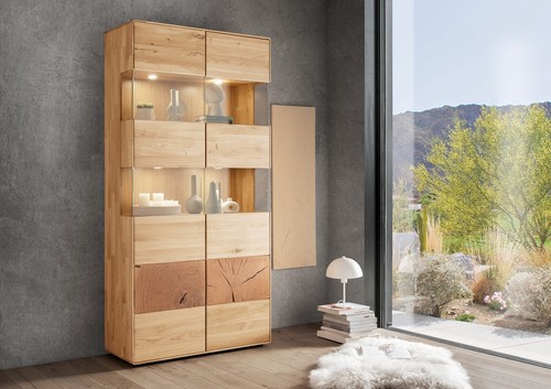 Vitrine 100x202cm massivholz - vitrine,