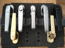 7 Schüco Handhebel Fenstergriffe Getriebegriffe, bronze, silber, grau, schwarz