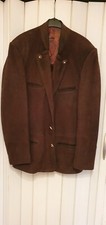 Herren Trachten Leder Janker Jacke echtes weiches Leder Gr. 50 braun Oktoberfest