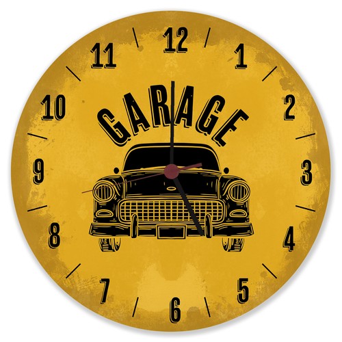 Garage auto wanduhr - wanduhr, aus