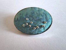 Vintage Brosche Seidenmalerei