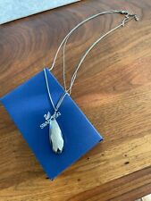 Original Swarovski Kette in silber mit großem Anhänger/ Tropfen, doppelte Kette