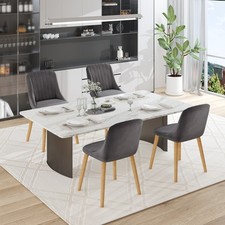 Esszimmerstühle 4er Set Polsterstuhl Holzbeine Küchenstühle Smat Dunkelgrau