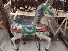 Antikes Karussell Pferd, ca. aus den 19 Jahrhundert, massiv Holz, echtes Haar.