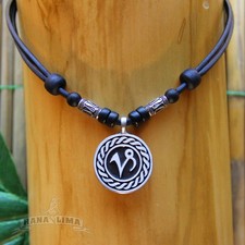 Damenkette Sternzeichen Steinbock Herrenkette Halskette Lederkette Surferkette