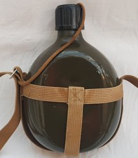 Feldflasche Trinkflasche Aluminium BW Bundeswehr THW Bund mit Riemen