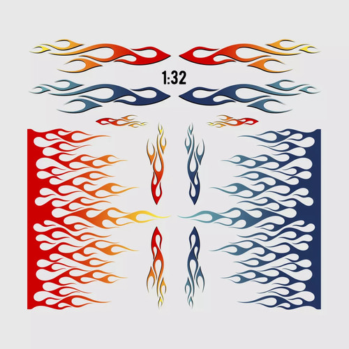 Waterslide decal flammen - waterslide,