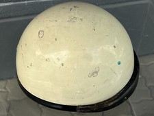 55cm - Sturzhelm 1950er Oldtimer Auto Motorrad Helm Römer Halbschale weiß Leder