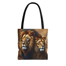 Lion and Lioness Tote Bag -