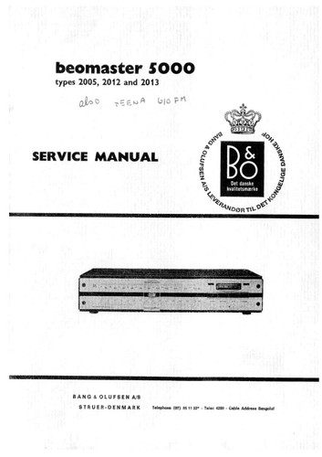 Service manual anleitung bang - manual-anleitung,