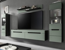 Wohnwand Schrankwand Salbei