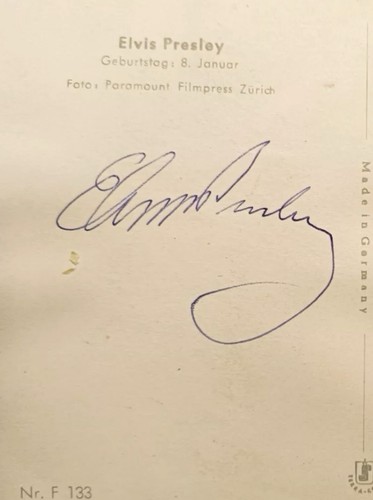 Elvis presley signed postcard - elvis,