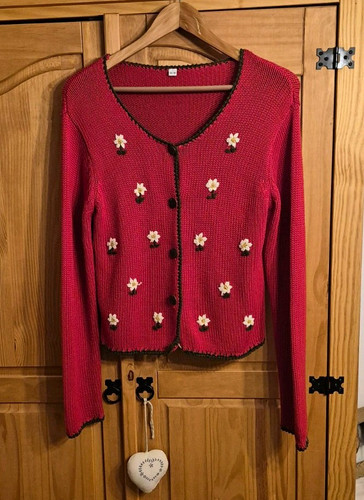 Damen trachten strickjacke rot - damen,