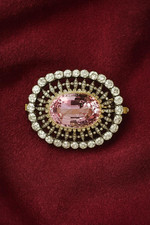 Vintage Brosche mit Pinkem