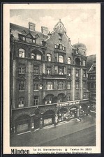 AK München, Gasthof Tal 54, Kaisers Kaffee Geschäft, Haltestelle der Elektrisch 