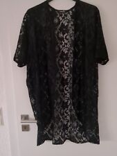negligee transparent Ganz Aus Spitze Schwarz Weich Zart Offen Club Überwurf XL
