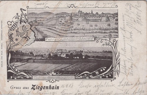 Federlitho gruss aus - ak,