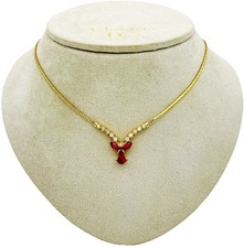 Dior Halskette Rot Kristall