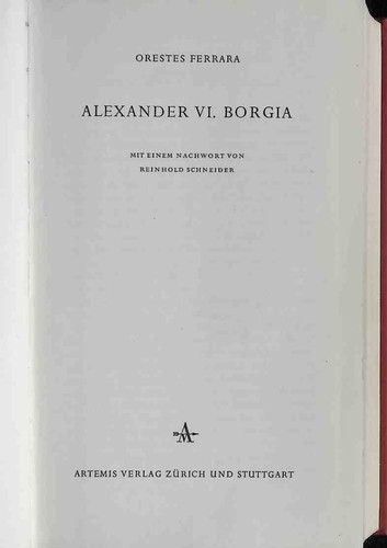 Alexander borgia ferrara - vi.,