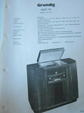 Schaltplan Radio Grundig 6007 W 1952 Musikschrank
