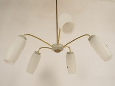 Doria Deckenlampe Hängelampe Tütenlampe Sputnik Glasschirme Rillen mid century